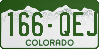 CO license plate 166QEJ