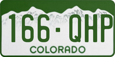 CO license plate 166QHP