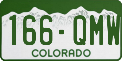 CO license plate 166QMW