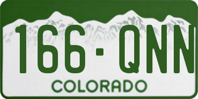 CO license plate 166QNN