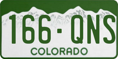 CO license plate 166QNS
