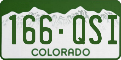 CO license plate 166QSI
