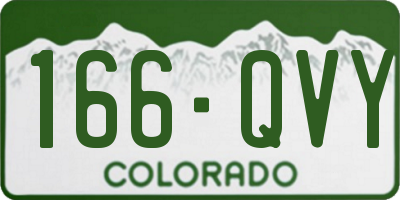 CO license plate 166QVY