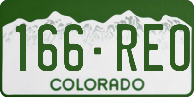 CO license plate 166REO