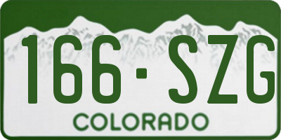 CO license plate 166SZG