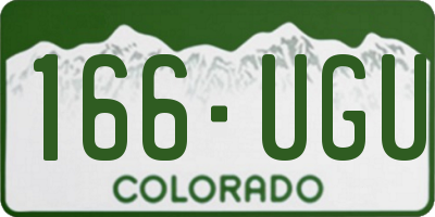 CO license plate 166UGU