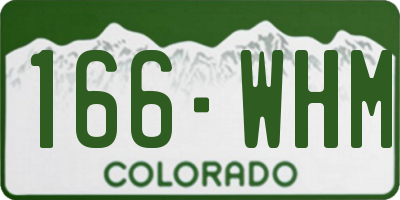 CO license plate 166WHM
