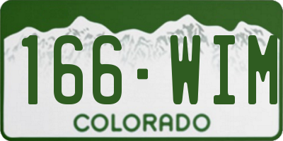 CO license plate 166WIM