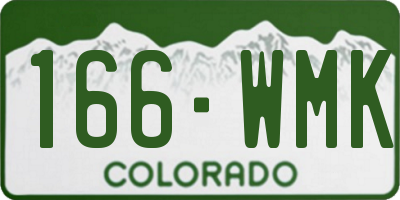 CO license plate 166WMK