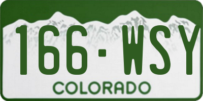 CO license plate 166WSY