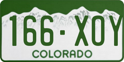 CO license plate 166XOY