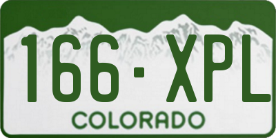 CO license plate 166XPL