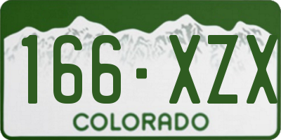 CO license plate 166XZX