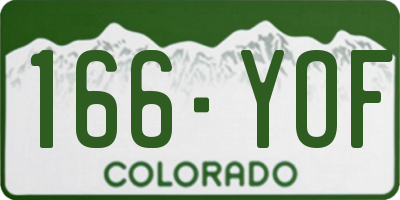 CO license plate 166YOF