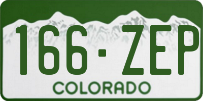 CO license plate 166ZEP
