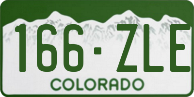 CO license plate 166ZLE