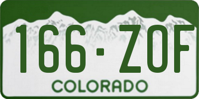 CO license plate 166ZOF
