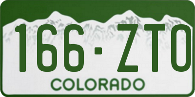 CO license plate 166ZTO