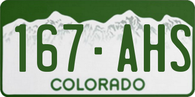 CO license plate 167AHS