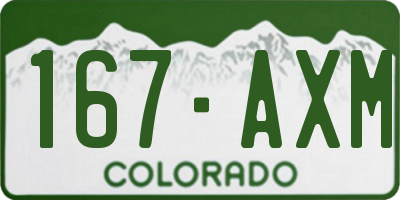 CO license plate 167AXM
