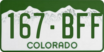 CO license plate 167BFF