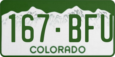 CO license plate 167BFU
