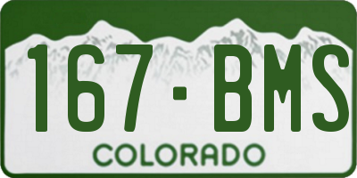 CO license plate 167BMS