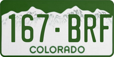 CO license plate 167BRF