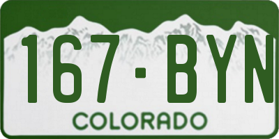 CO license plate 167BYN