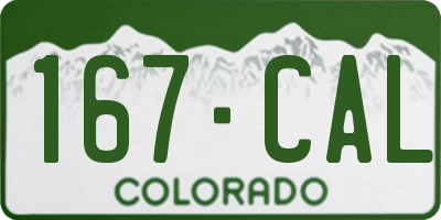 CO license plate 167CAL