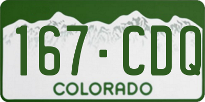 CO license plate 167CDQ