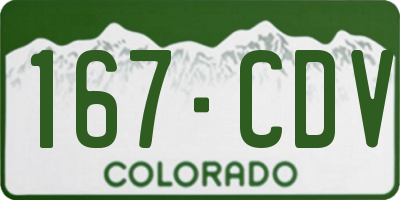CO license plate 167CDV
