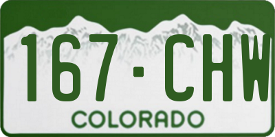 CO license plate 167CHW