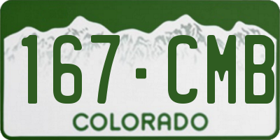 CO license plate 167CMB