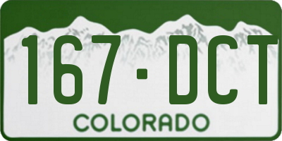CO license plate 167DCT