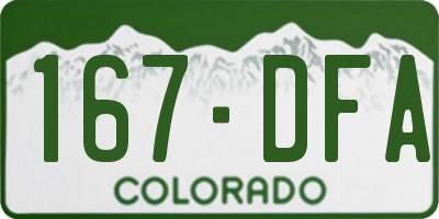 CO license plate 167DFA