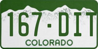 CO license plate 167DIT