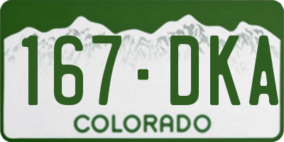 CO license plate 167DKA