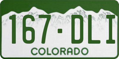 CO license plate 167DLI