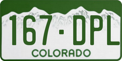 CO license plate 167DPL