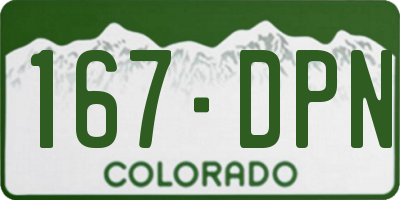 CO license plate 167DPN