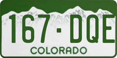 CO license plate 167DQE