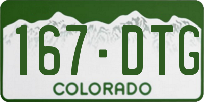 CO license plate 167DTG