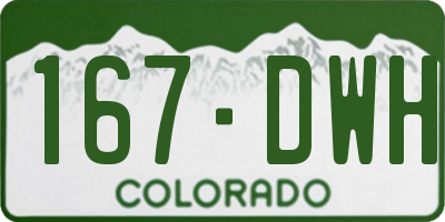 CO license plate 167DWH