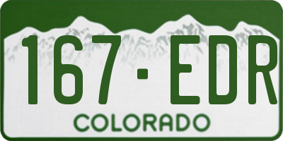 CO license plate 167EDR