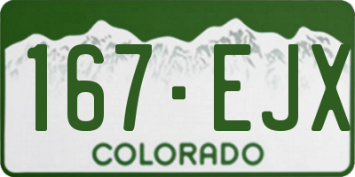 CO license plate 167EJX