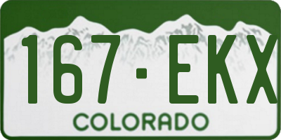 CO license plate 167EKX