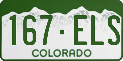 CO license plate 167ELS