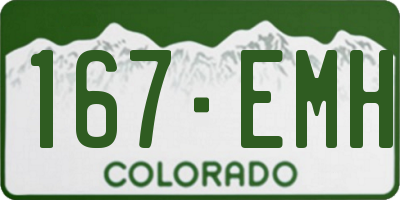 CO license plate 167EMH