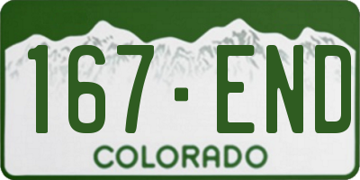 CO license plate 167END